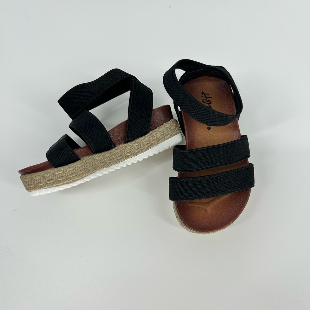 Hot Cakes Black and Brown Baby Walker Sandals